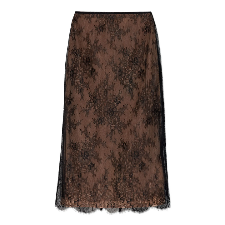 Black Lace Midi Skirt