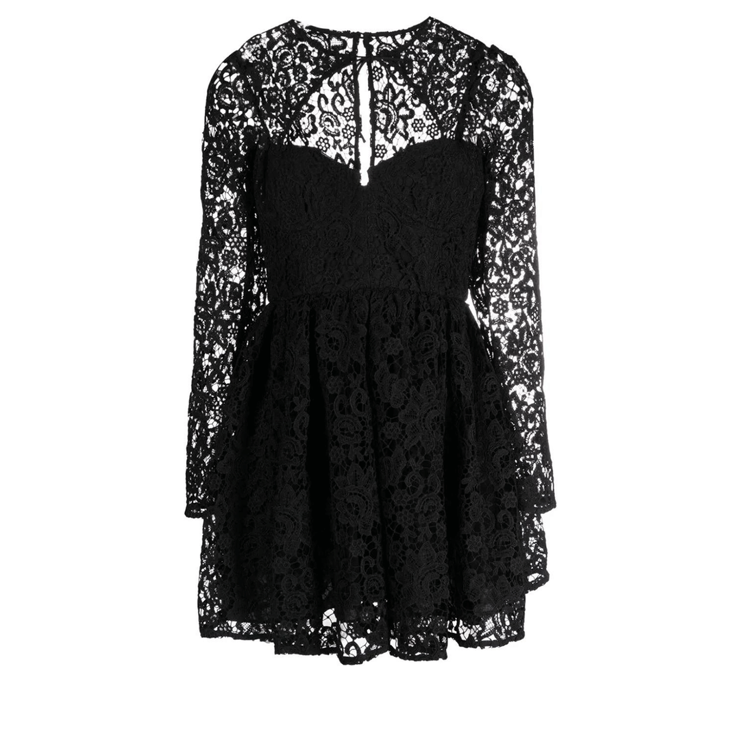 Self-Portrait_Black_Lace_Tie-Neck_Mini_Dress_Black