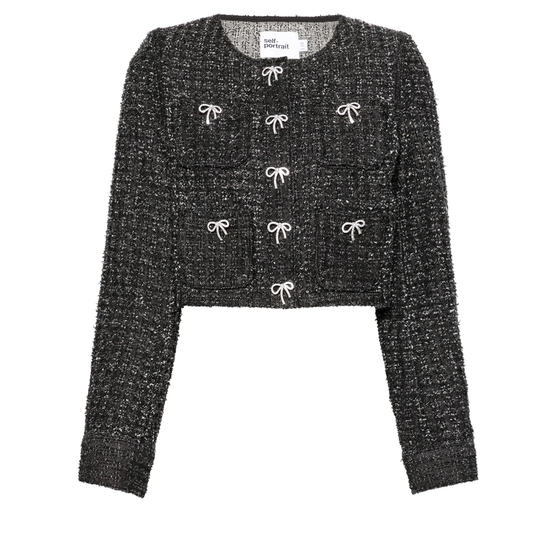 Self-Portrait_Black_Textured_Denim_Jacket-Black