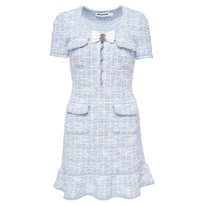 Self-Portrait_Blue_Check_Knit_Mini_Dress_Blue