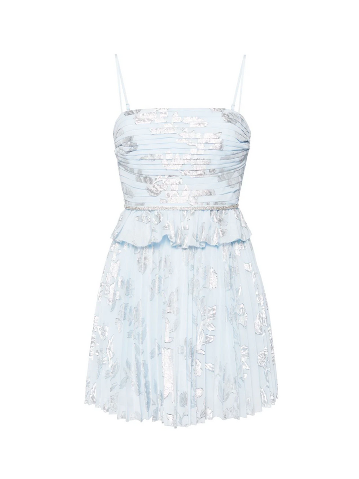 Self-Portrait_Blue_Metallic_Floral_Mini_Dress-Blue