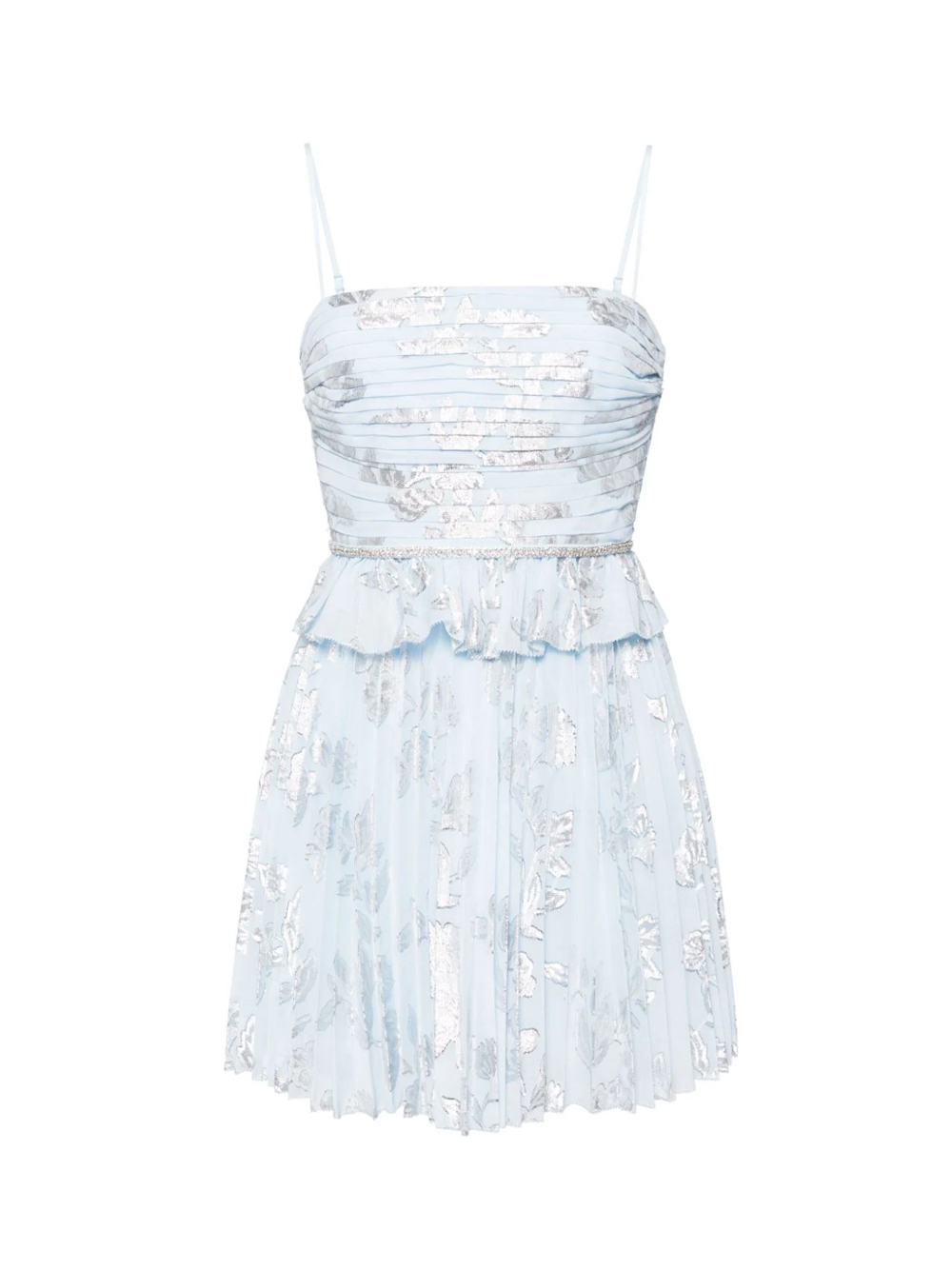 Self-Portrait_Blue_Metallic_Floral_Mini_Dress-Blue