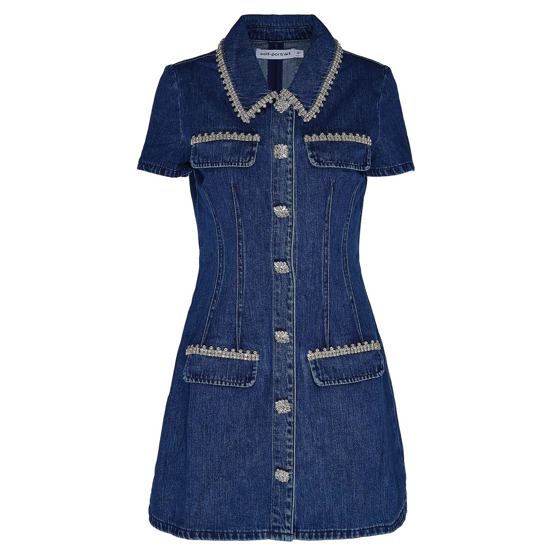 Denim Collared Mini Dress