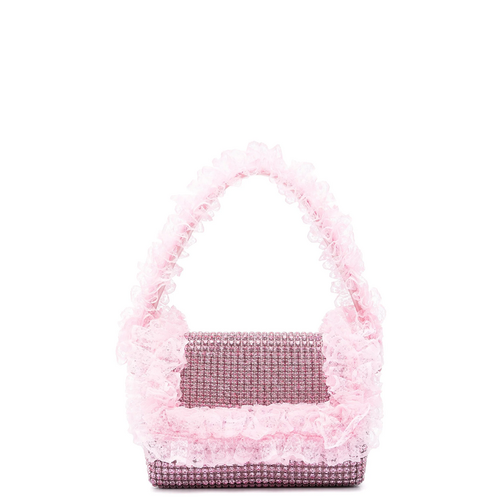 Pink Crystal Lace Detail Bag