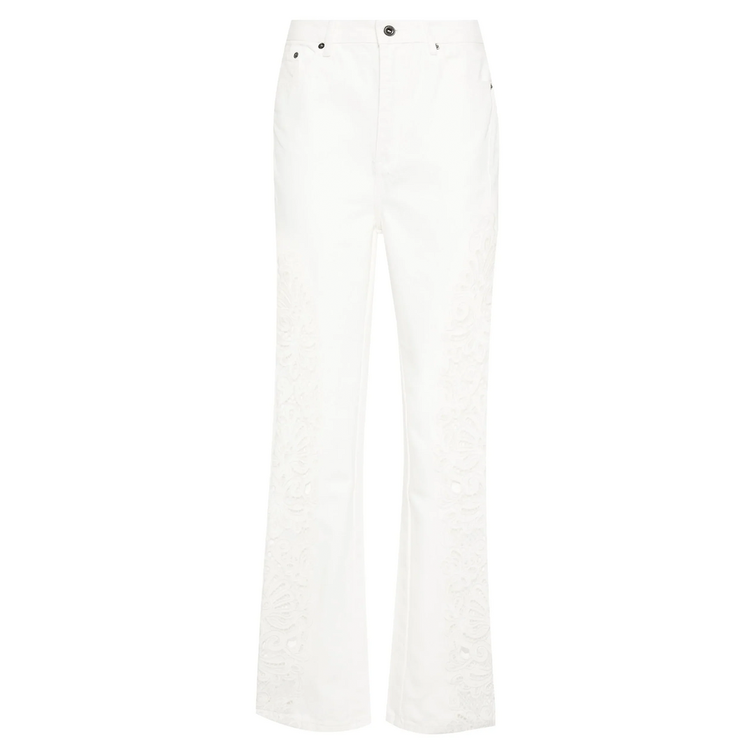 White Cutwork Denim Jeans