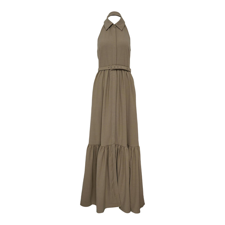 Club21 - Self-Portrait - Beige Sleeveless Twill Maxi Dress - WOVEN DRESSES - Beige