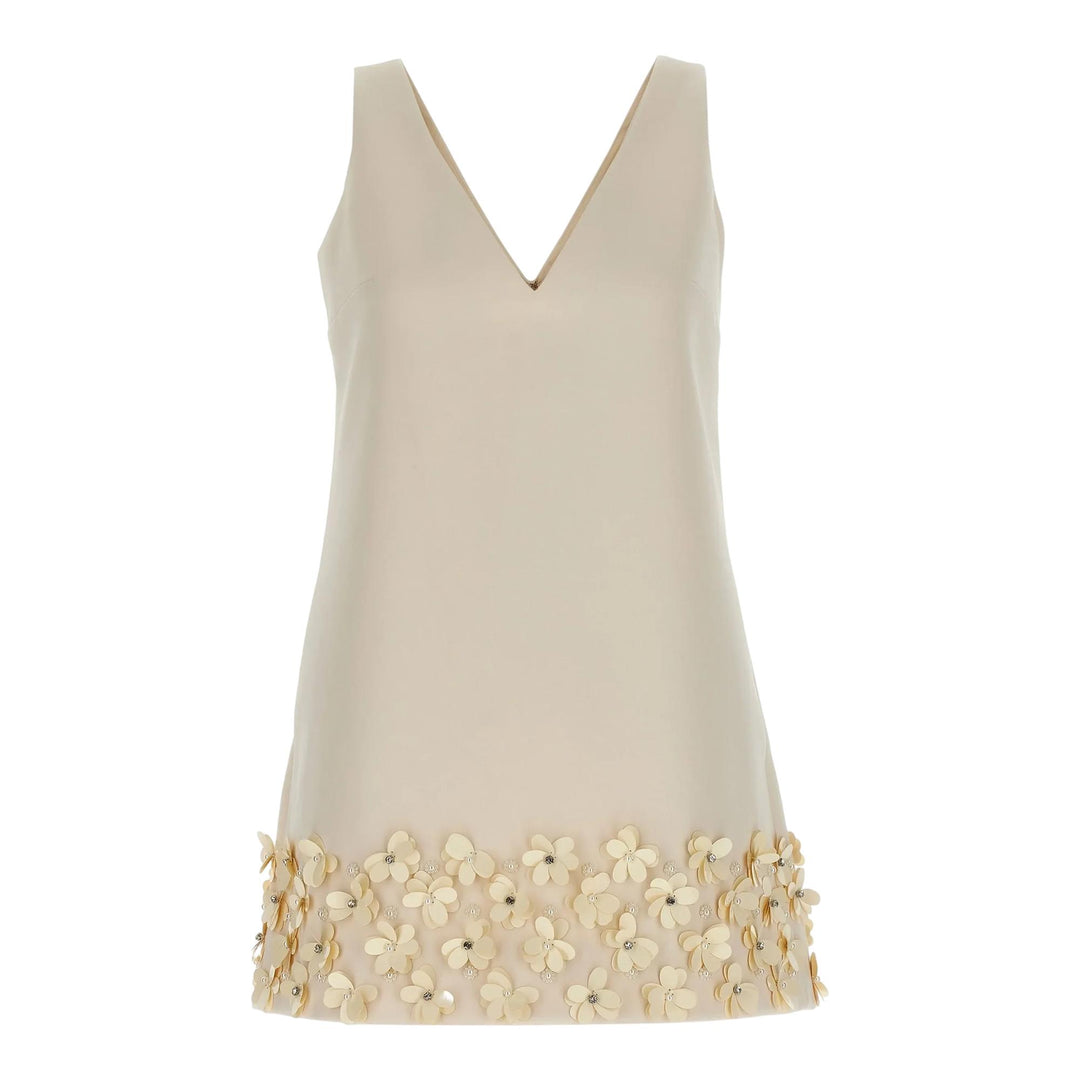 Club21 - Self-Portrait - Cream Crepe 3D Sequin Mini Dress - WOVEN DRESSES - White