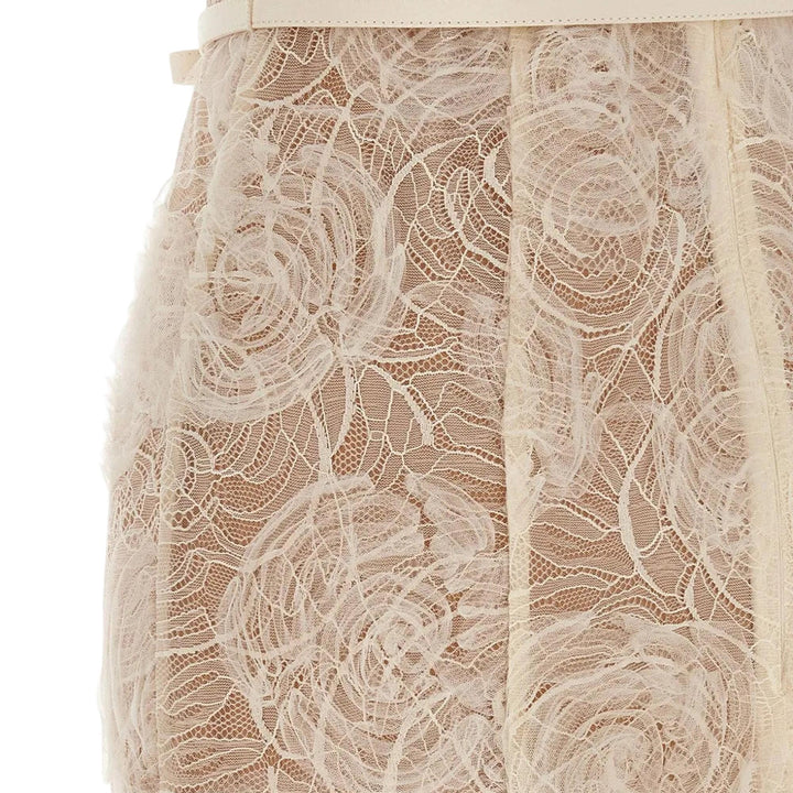 Club21 - Self-Portrait - Cream Tulle Lace Midi Dress - WOVEN DRESSES - Off-White