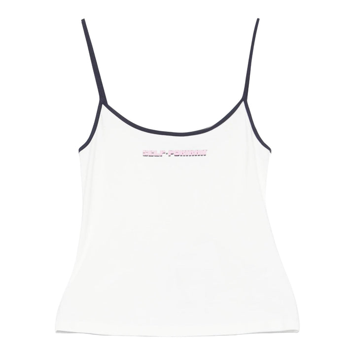 Club21 - Self-Portrait - White Vest With Pink Logo - TANK TOPS - White