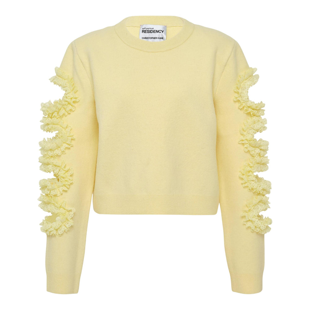 Club21 - Self-Portrait - Yellow Cut Out Lace Detail Jumsuit - JUMPSUITS - Yellow