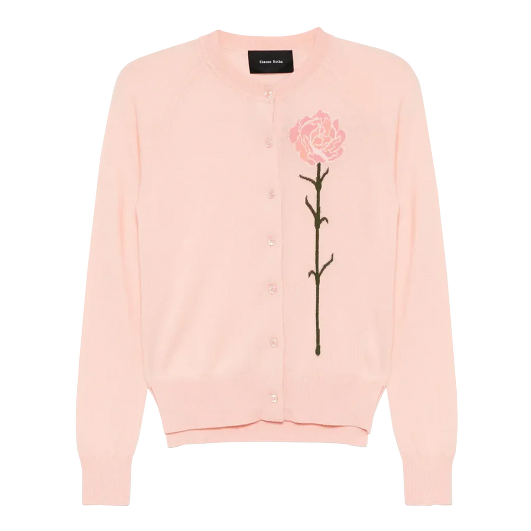 Carnation Detail Long Sleeve Cardigan