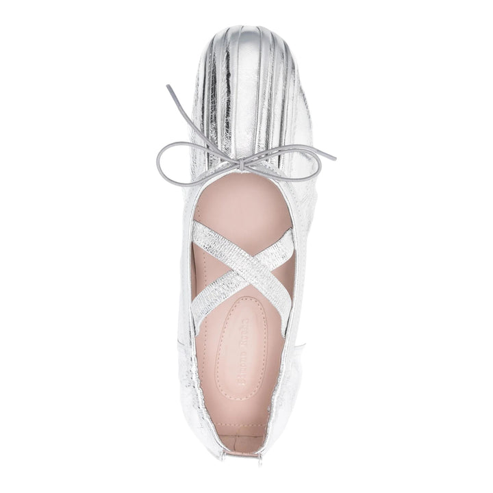 Club21 - Simone Rocha - Ballerina Grip Metallic Leather Sneakers - SNEAKERS - Silver