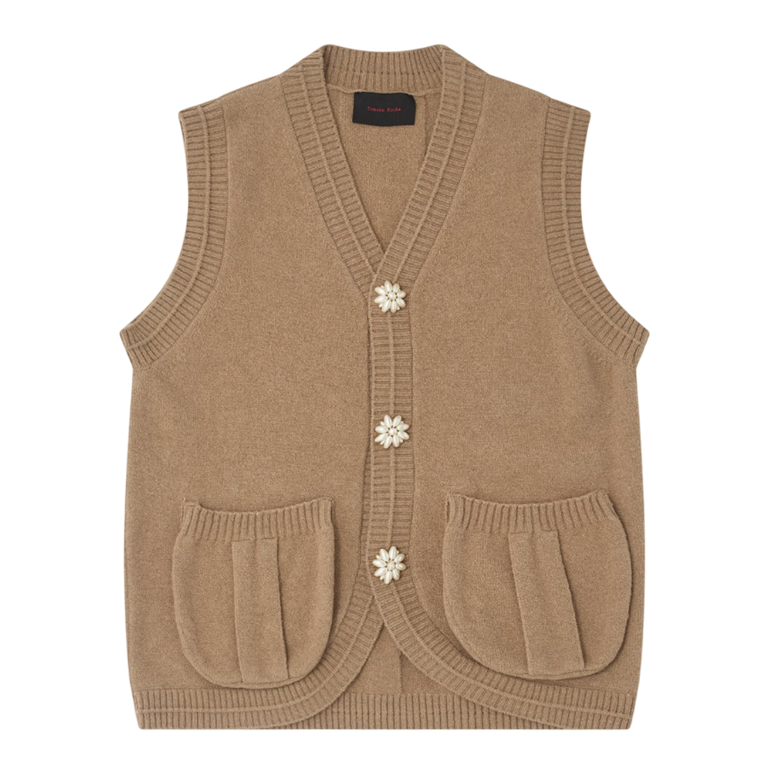 Pearl Button Knit Vest