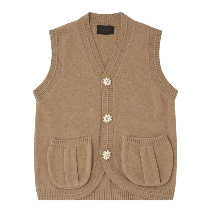 Pearl Button Knit Vest