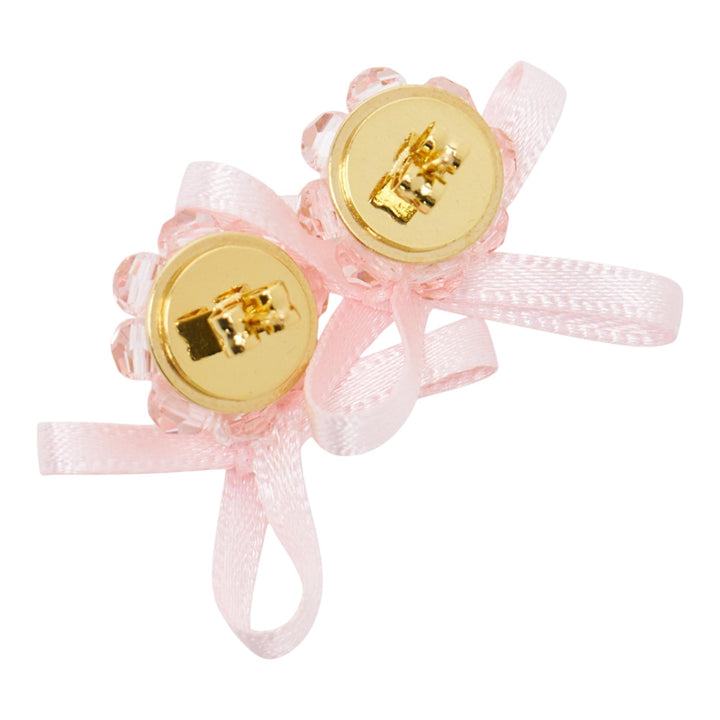 Club21 - Simone Rocha - Petite Bow Detail Daisy Stud Earrings - EARRINGS - Pink
