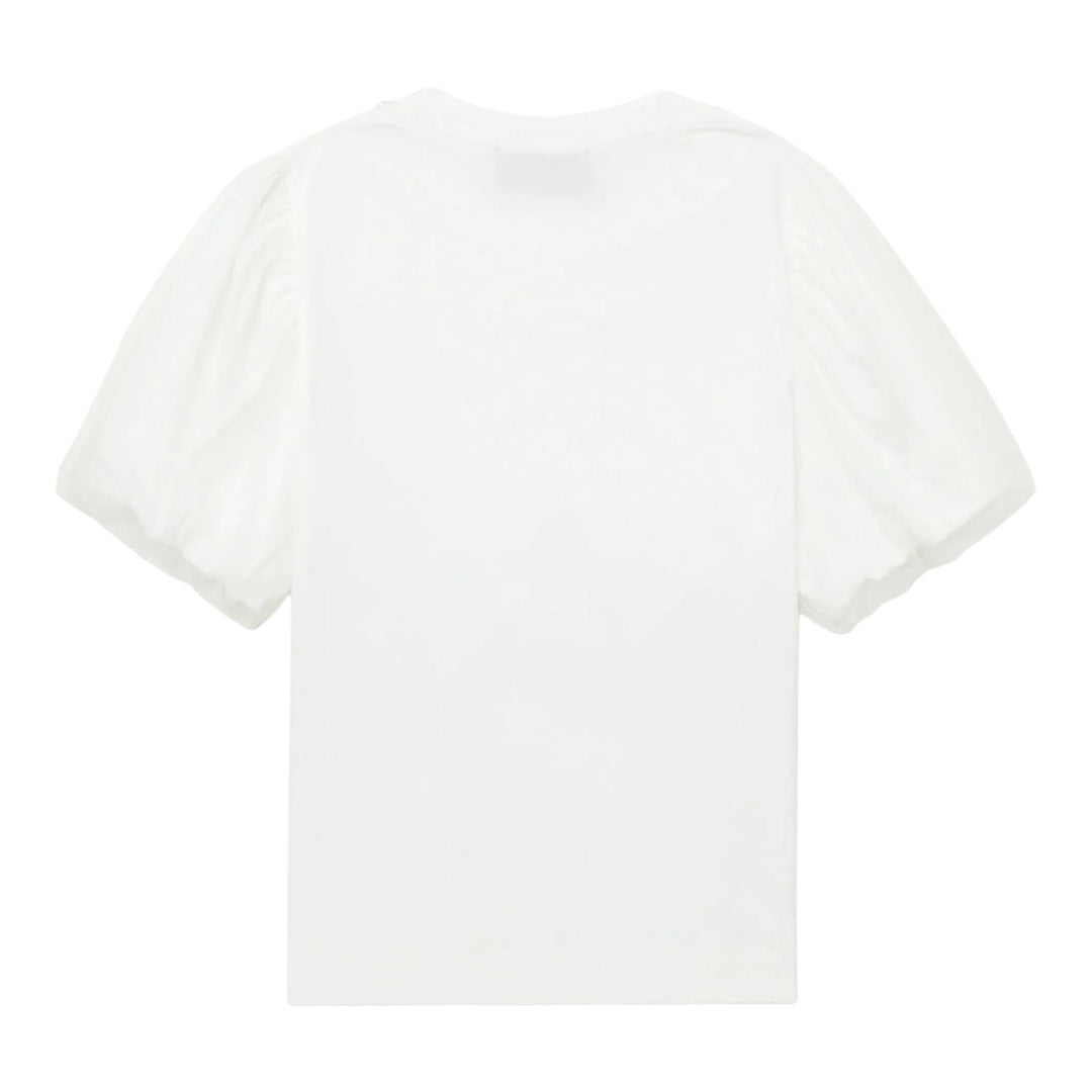 Club21 - Simone Rocha - Tulle Overlay Puff Sleeve T-Shirt - TEES - White