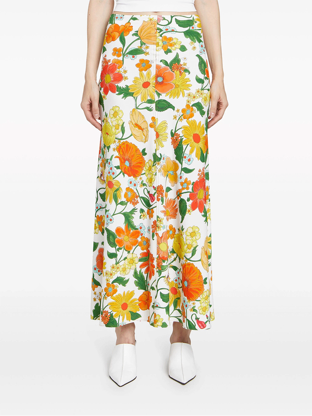 Stella-McCartney-Garden-Print-Ankle-Skirt-Orange-2