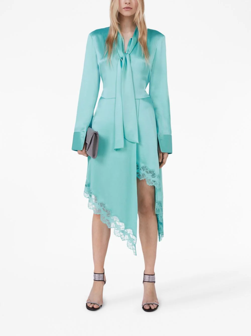 Stella McCartney Lace Dress With Neck Sash Light Blue 2