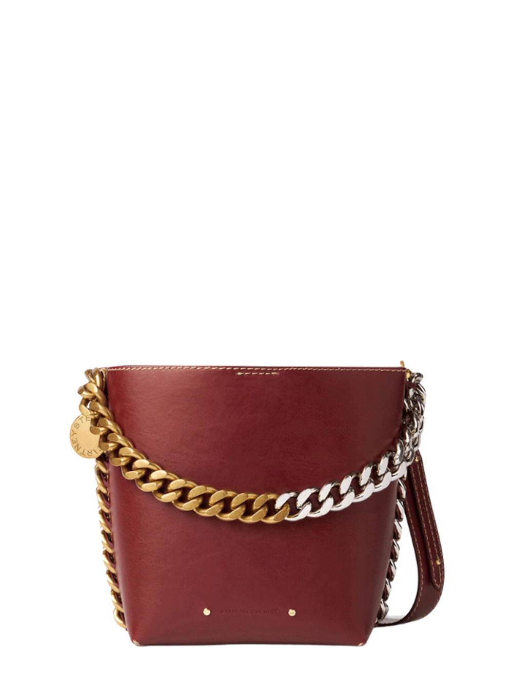 Stella Mccartney Frayme Bucket Alter Mat Shoulder Bag Burgundy 1