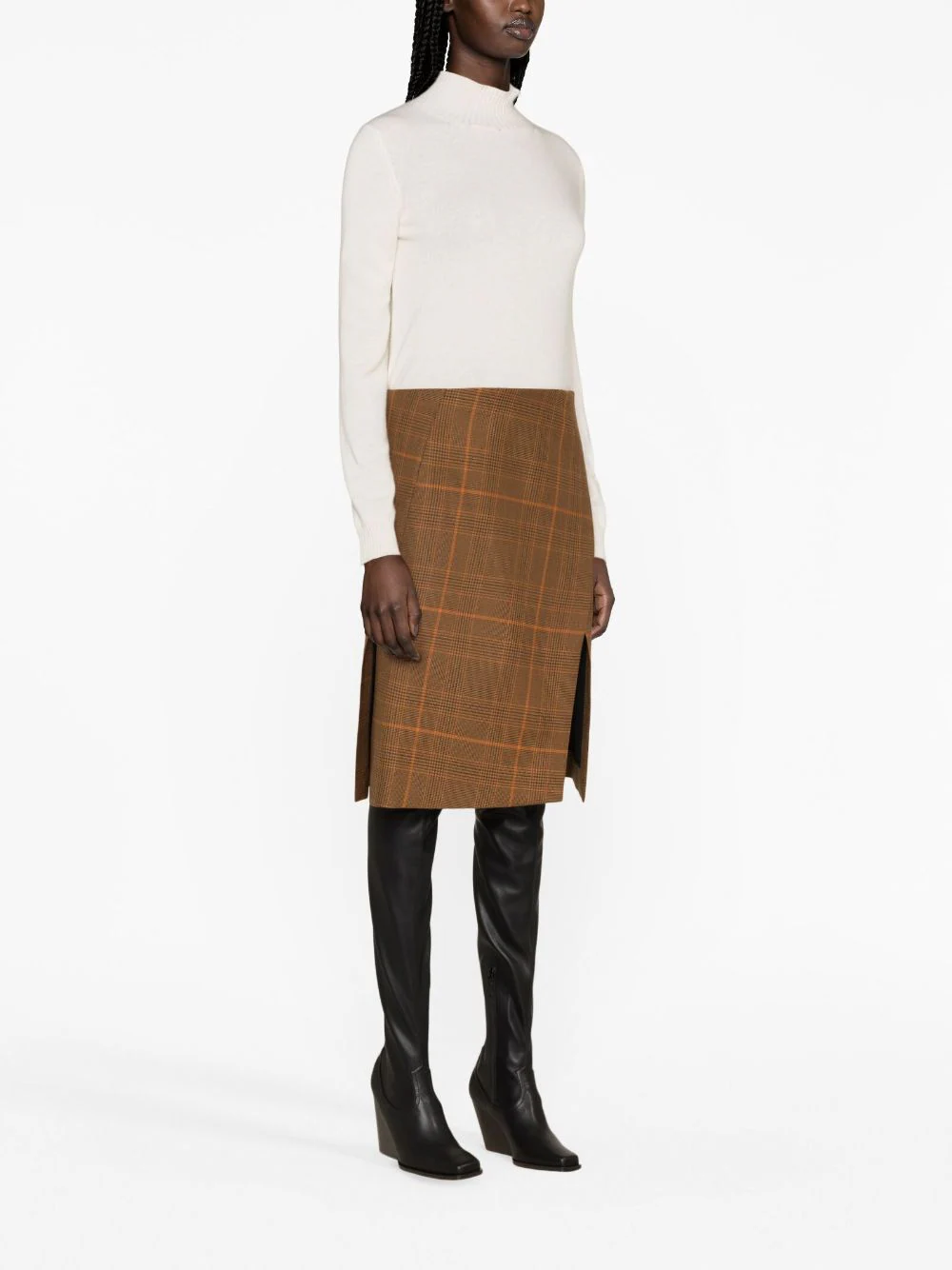 Stella-Mccartney-Midi-Slit-Skirt-Brown-3