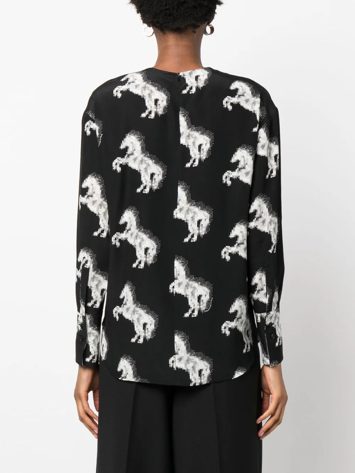 Stella-Mccartney-Pixel-Horses-Shirt-Top-Black-4