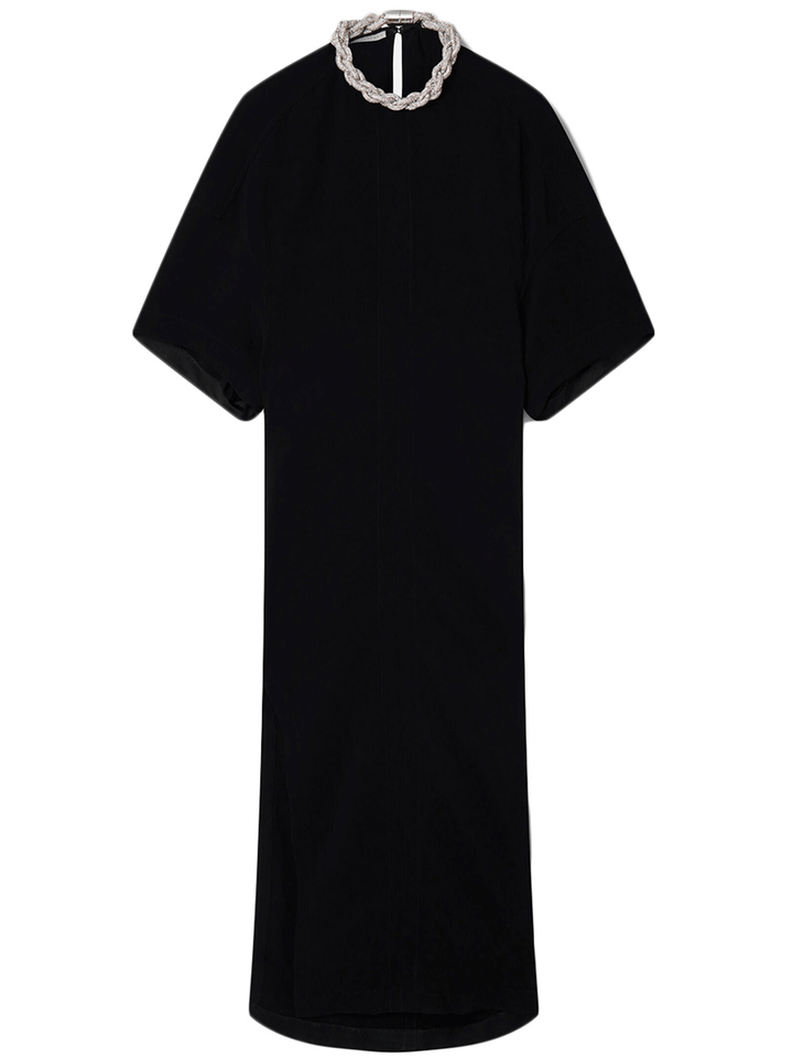 StellaMcCartney-CrystalBraidedNeckLongDress-Black-1