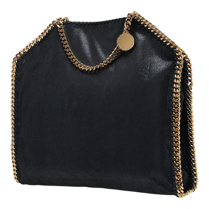 Stella McCartney 3 Chain Eco Shaggy Deer With Gold Chain Tote Bag Black 2