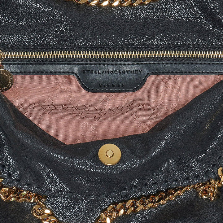 Stella McCartney 3 Chain Eco Shaggy Deer With Gold Chain Tote Bag Black 4