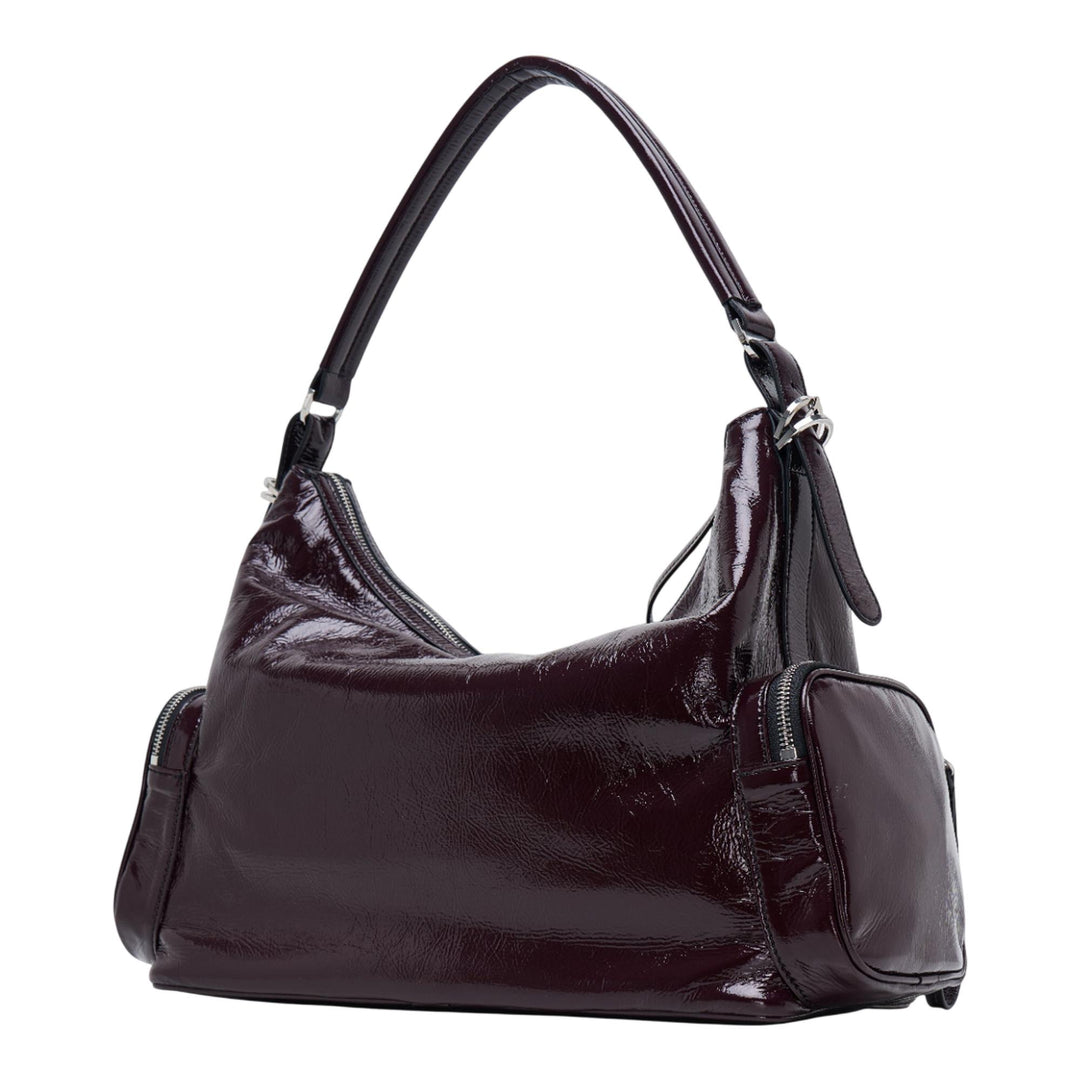 Club21 - Stella McCartney - Dartmoor Shoulder Bag Cracked - HANDBAGS - Maroon