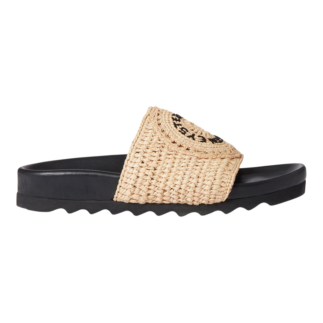 Club21 - Stella McCartney - Elyse Rafia Logo Flat Shoes - FLAT SHOES - Natural