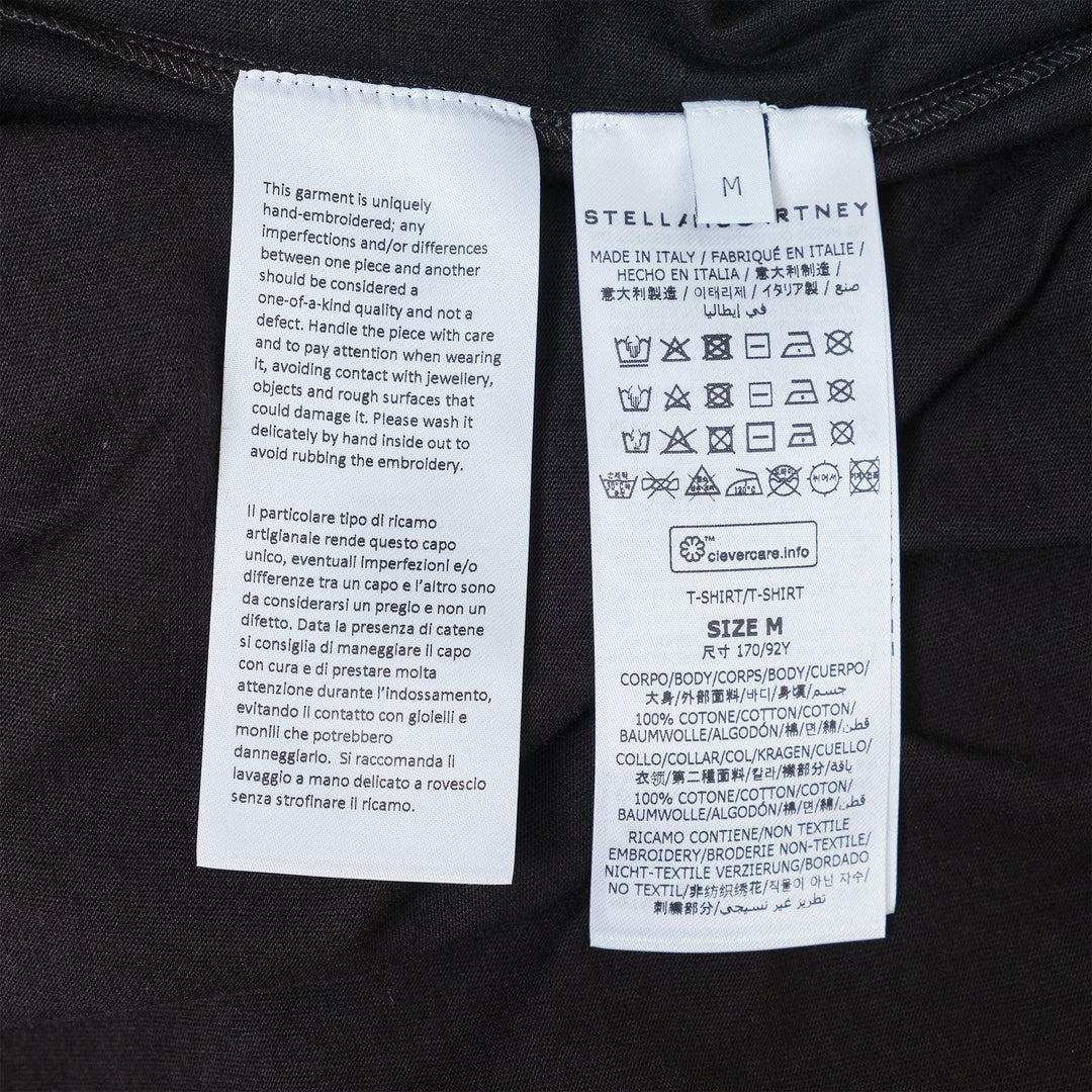 Club21 - Stella McCartney - Embroidered Stella Logo T-Shirt - TEES - Black