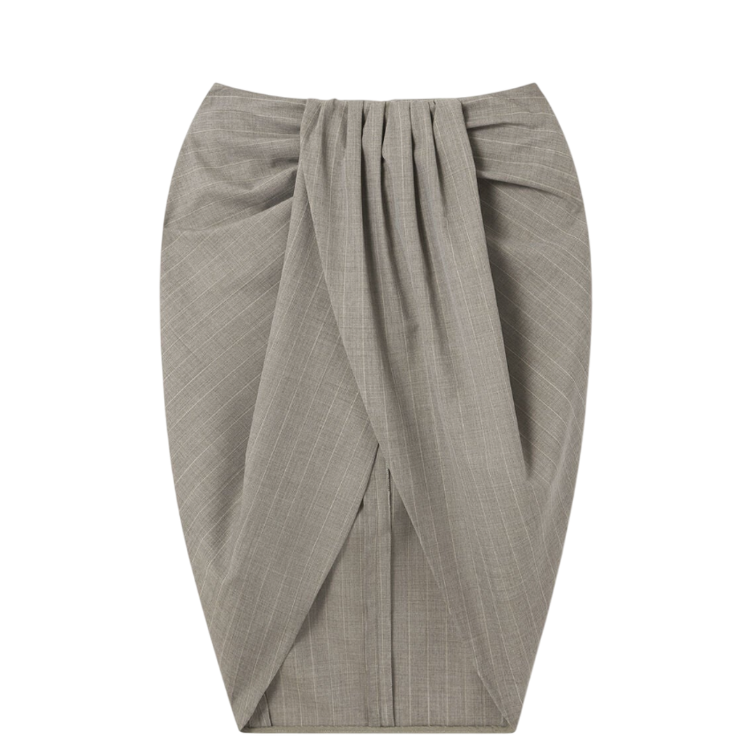 Stella_McCartney_Melange_Stripe_Draped_Skirt_Grey