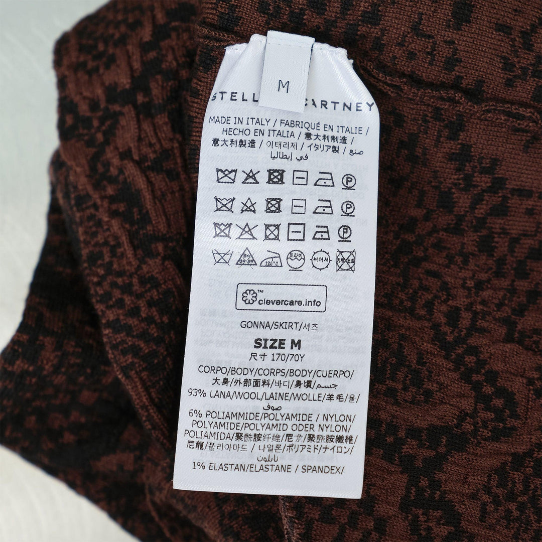 Club21 - Stella McCartney - Textured Snake Jacquard Skirt - SKIRTS - Dark Brown