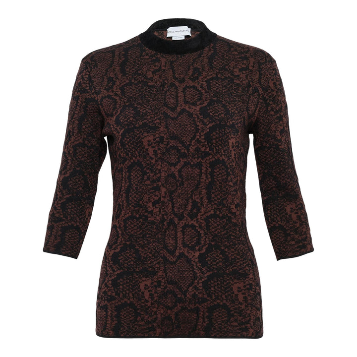Club21 - Stella McCartney - Textured Snake Jacquard Top - KNIT TOPS - Dark Brown