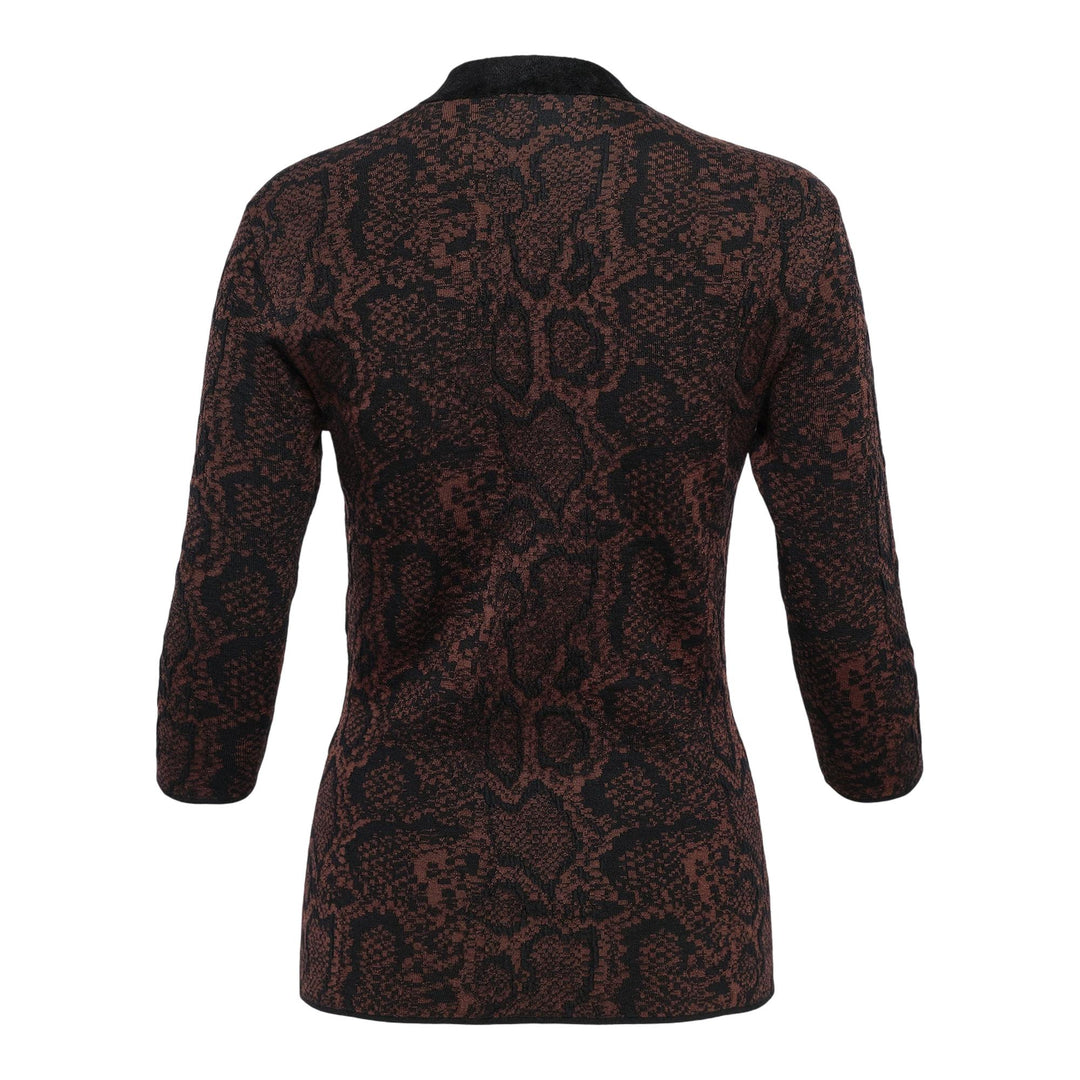 Club21 - Stella McCartney - Textured Snake Jacquard Top - KNIT TOPS - Dark Brown