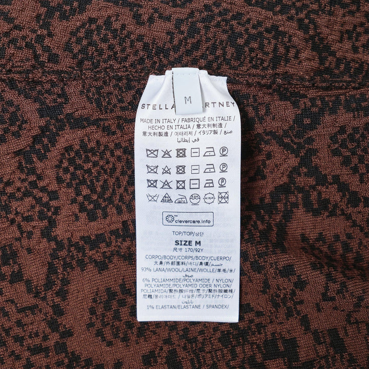 Club21 - Stella McCartney - Textured Snake Jacquard Top - KNIT TOPS - Dark Brown