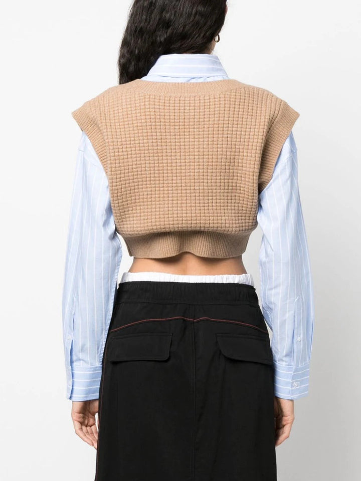 T-By-Alexander-Wang-Bilayer-V-Neck-Waffle-Vest-Brown-4