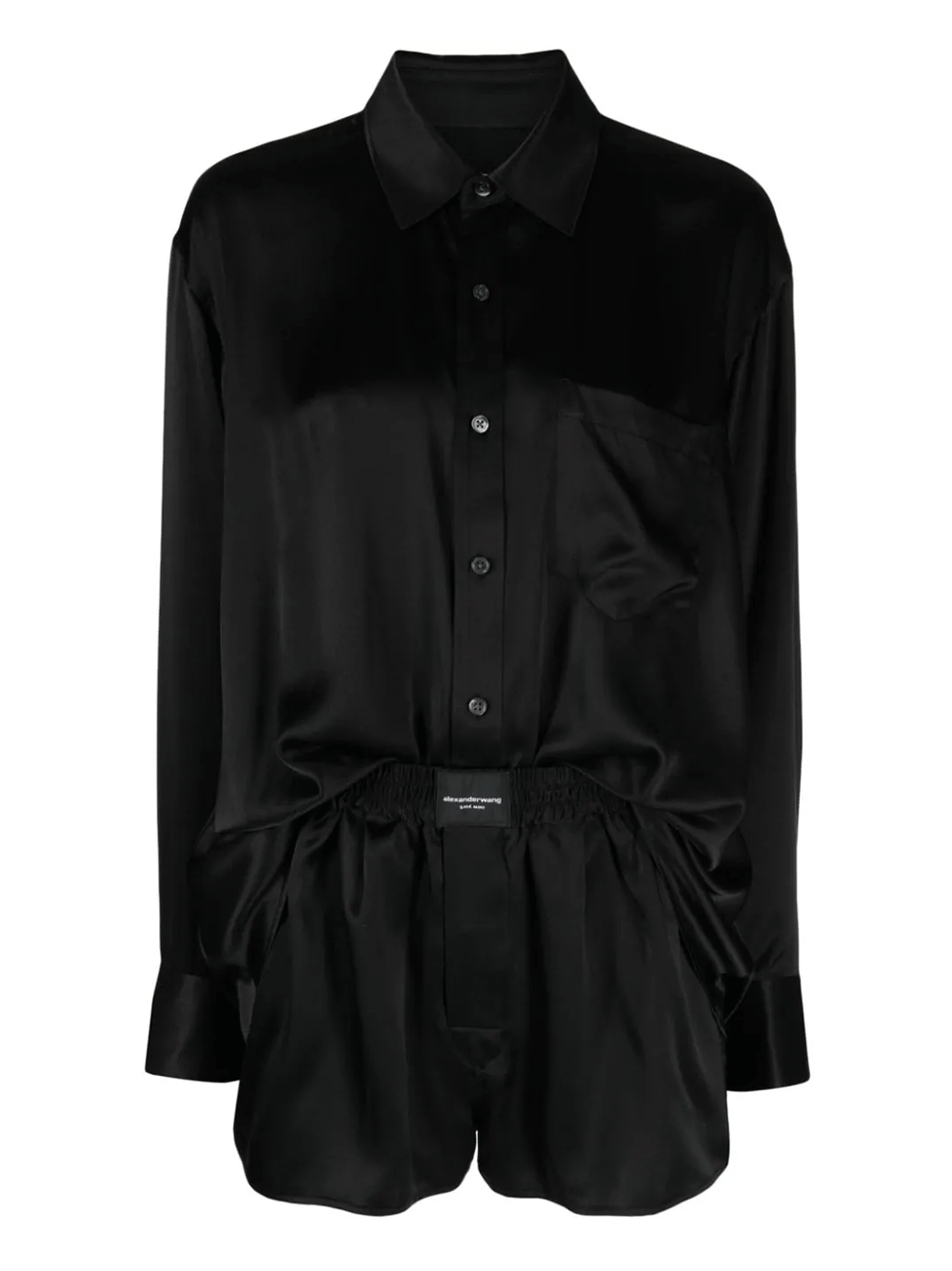 T-By-Alexander-Wang-Button-Up-Boxer-Short-Romper-Black-1