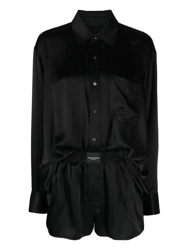 T-By-Alexander-Wang-Button-Up-Boxer-Short-Romper-Black-1