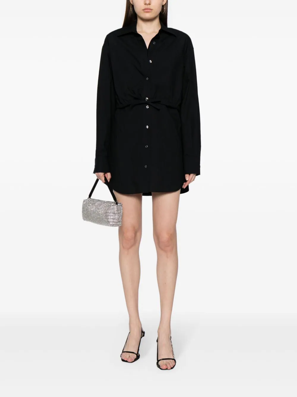 T-By-Alexander-Wang-Double-Layered-Shirt-Dress-Black-2