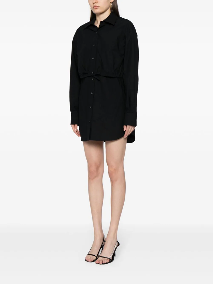 T-By-Alexander-Wang-Double-Layered-Shirt-Dress-Black-3