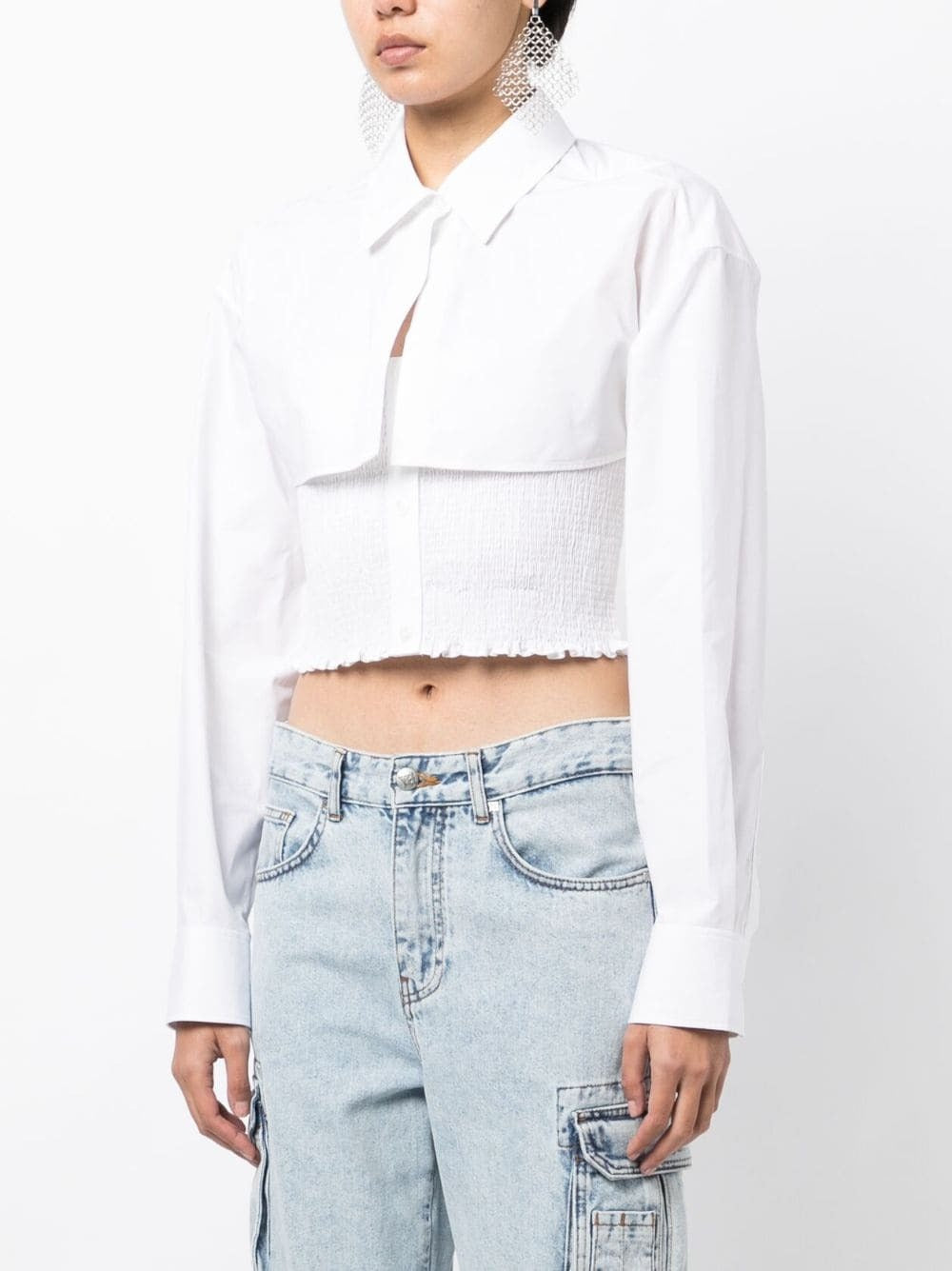 T-By-Alexander-Wang-Smocked-Cami-Overshirt-Twinset-White-3