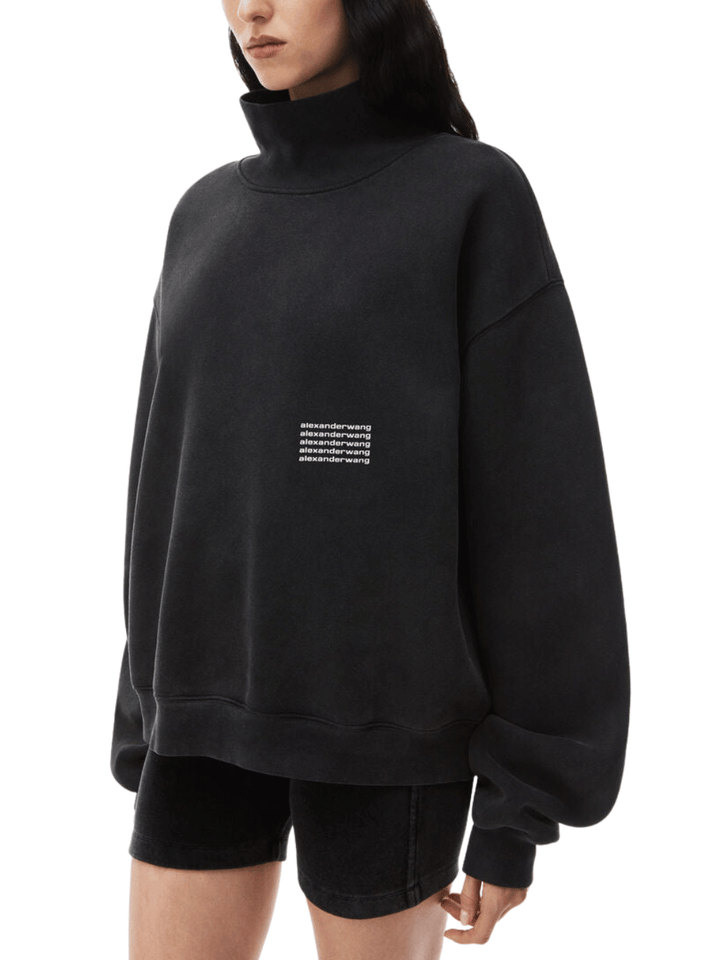 T-By-Alexander-Wang-Treated-Dense-Fleece-High-Sweatshirt-Black-2