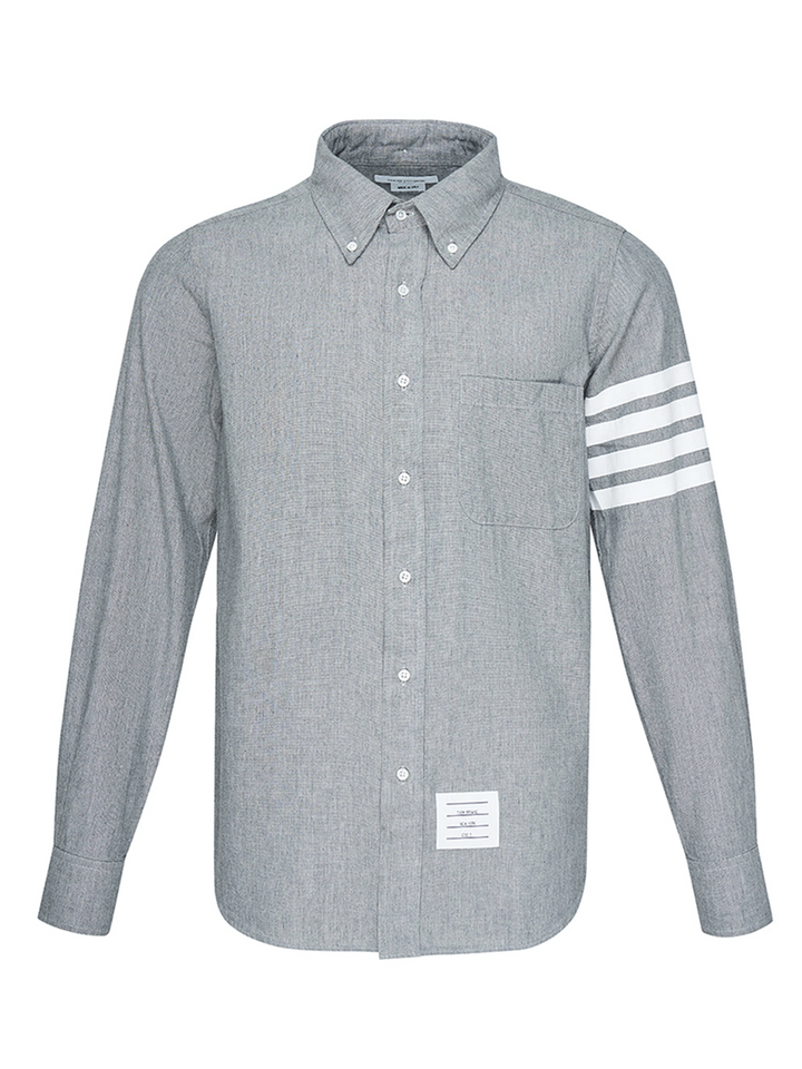 THOMBROWNE_StraightFitButtonDownLongShirt_Grey