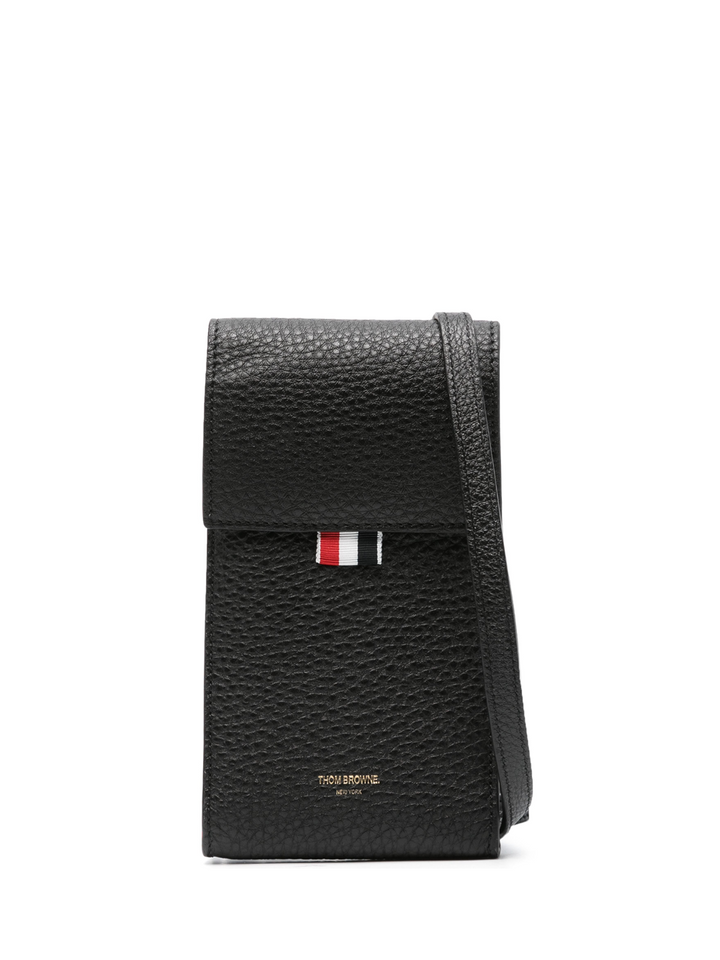 THOM_BROWNE_Crossbody_Phone_Holder_With_4_Bar-Black