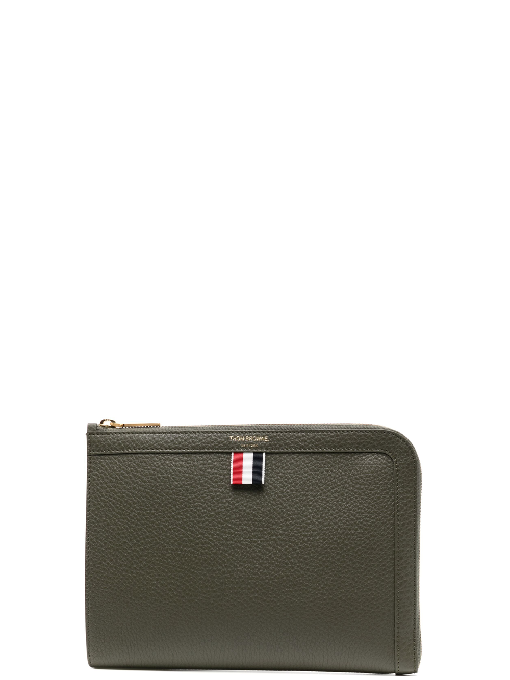 THOM_BROWNE_Mini_Gusset_Folio_In_Soft_Pebble-Darkgreen