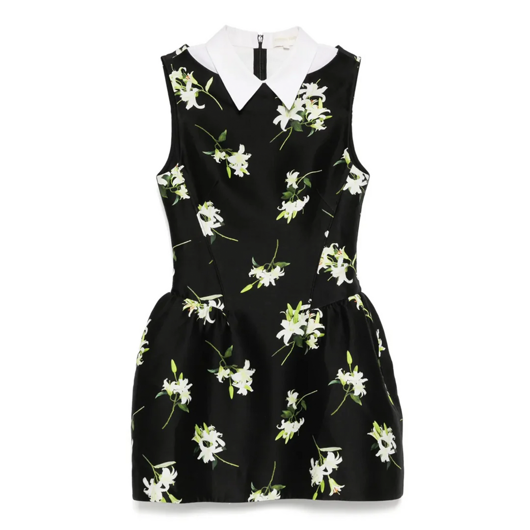 Shirtneck Patchwork Sleeveless Dress