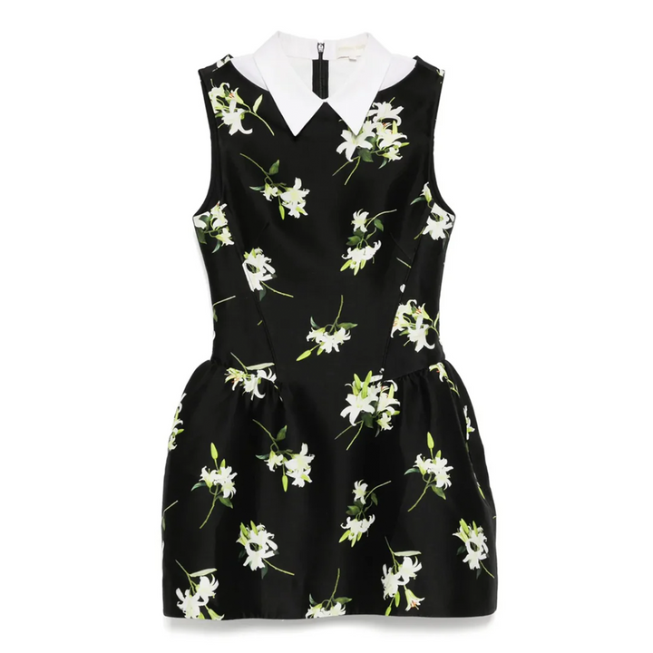 Shirtneck Patchwork Sleeveless Dress