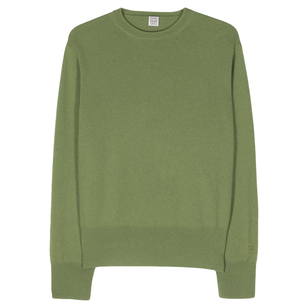 Crew-Neck Cashmere Knit Top