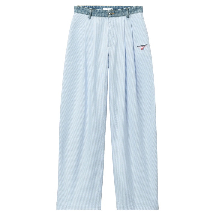 T_By_Alexander_Wang_Cotton_Oxford_Pants_With_Denim_Waistband_Lightblue